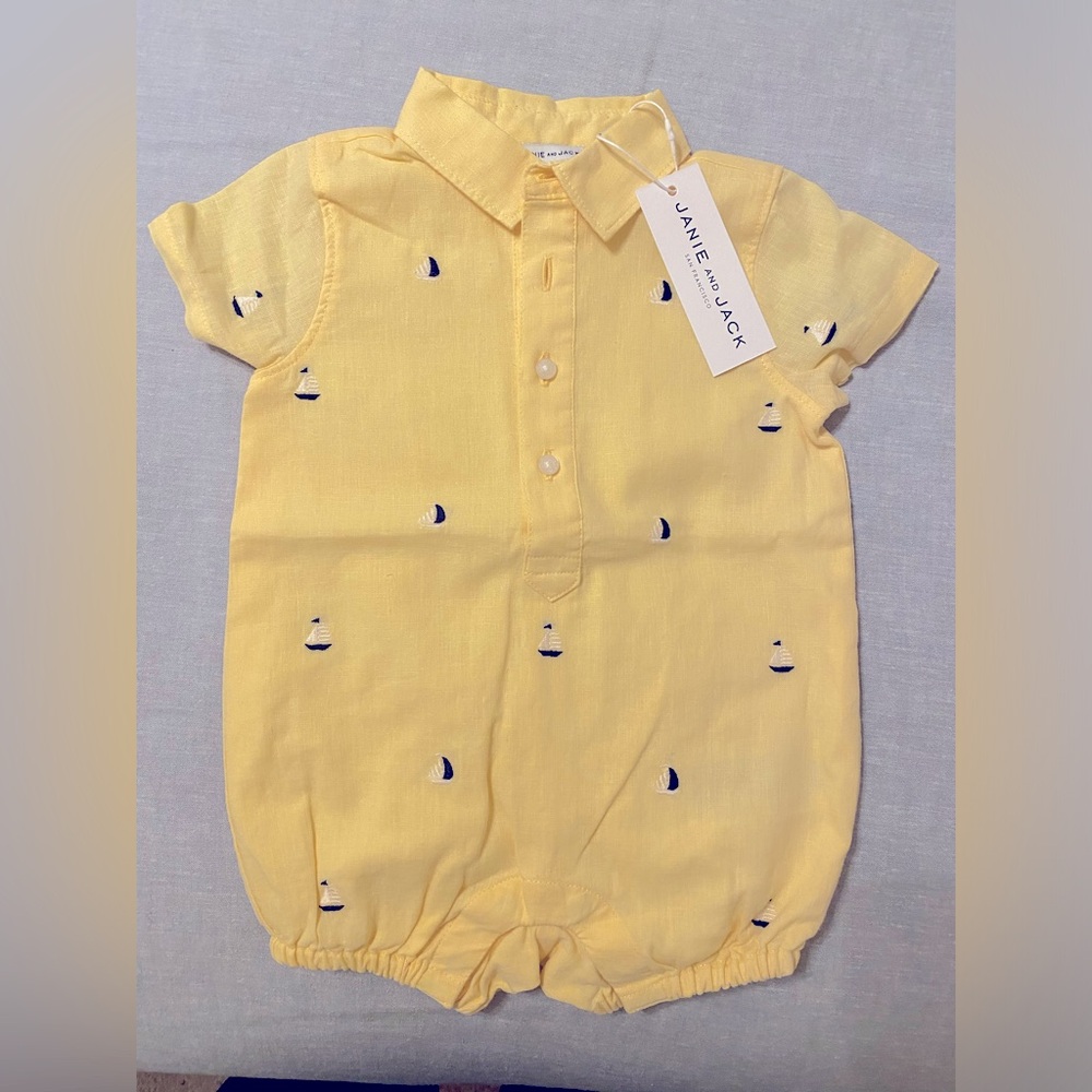 Janie and Jack sailboat romper. 3-6 months. NWT